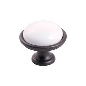 Gałka meblowa grafit z białą porcelaną 35mm- Brando 83