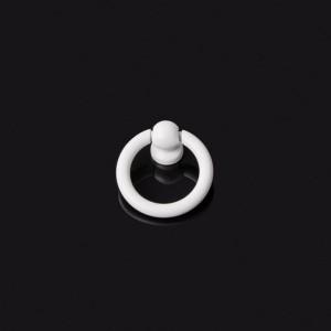Biała kołatka do mebli 30 mm- Anello Reale N3 