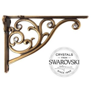 Neoclassico- wspornik do półek Swarovski stare złoto 142x200mm