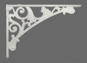 Barocco- biały wspornik do półek  200x142mm