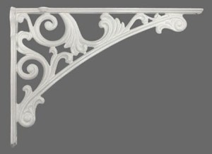 Barocco- biały wspornik do półek  250x173mm