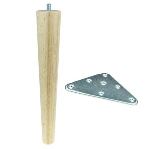 Noga drewniana meblowa prosta z mufą WY01723  45XH 450mm